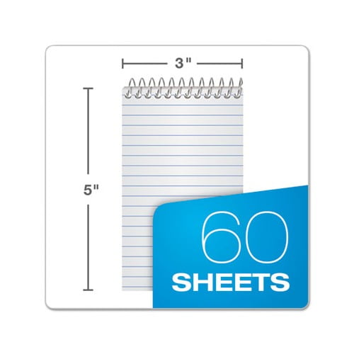(4 pack) AMPAD/DIV. OF AMERCN PD&PPR Wirebound Pocket Memo Book Narrow 3 x 5 White 60 Sheets 3/Pack 45093