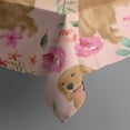 thumbnail image 5 of Golden Retriever with Flowers Square Tablecloth,Waterproof Square Table Cover,Wipeable Spillproof Washable Table Cover for Home Kitchen Party Decor 52"x52"(132x132cm), 5 of 6