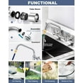 thumbnail image 5 of Commercial Sink Faucet with 8” Swivel Spout, 8" Center Wall Mount Kitchen Faucet, Dual Handles Brass Utility Sink Faucet for Laundry Room Restaurant Compartment Sink, Polish Chrome, 5 of 15