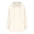 thumbnail image 4 of HAiming Women's Oversized Hoodies 2025 Casual Loose Solid Color Long Sleeve Drawstring Pullover Sweatshirt with Pocket, 4 of 8