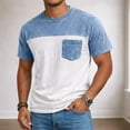 thumbnail image 2 of Erwazi Men's Color Block Crew Neck T-Shirt Short Sleeve Pullover Top with Chest Pocket, 2 of 6