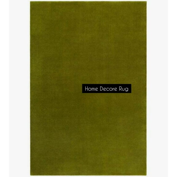 Forest Green Solid Wool Rug – Hand-Tufted Modern Carpet, Sizes 5x8, 6x9, 8x10, 9x12, 10x14