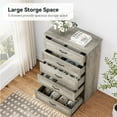 thumbnail image 3 of Jojoka 5-Drawers Dresser for Bedroom, Wood Tall Chest of Drawers Storage Organizer Cabinet for Living Room, Entryway, Hallway, Grey, 3 of 9