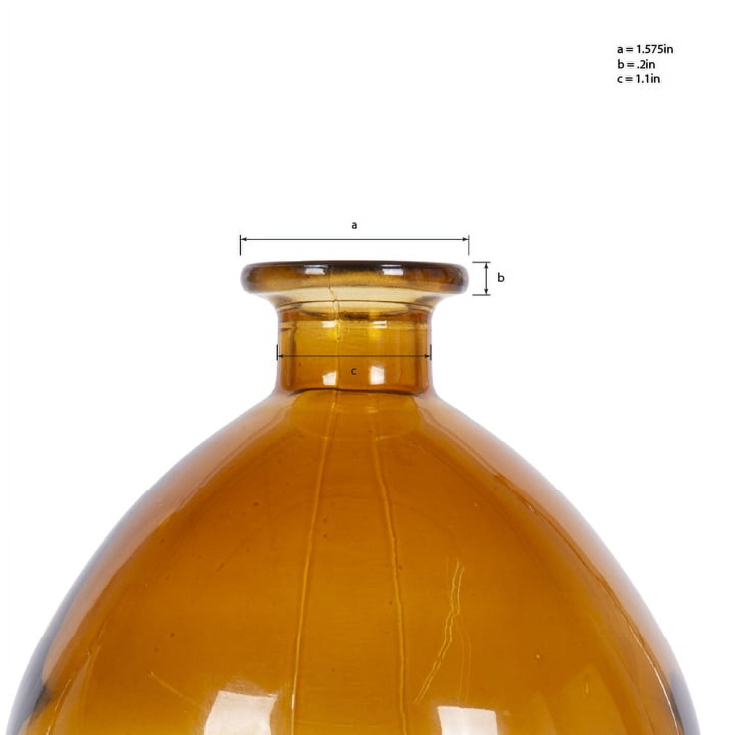 Home Decor Collection 5.7" Amber Translucent Glass Indoor Tabletop Vase by Home Decor Collection