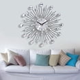 thumbnail image 1 of Horloge Murale Ronde en Métal avec Perles DIAMANTE Argentée 33CM, 1 of 7