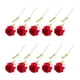 thumbnail image 2 of Cateissary 10 Uds. De flores artificiales de clavel, regalo de flores de seda falsa, boda nupcial, flores para accesorios de fotos, fiesta en la Decoración Rojo, 2 of 6