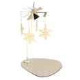 thumbnail image 2 of Candle Holder Round Triangle Tray Romantic European Style Stainless Steel Rotating Aromatherapy Wind Chime Candle Holder Snowflake, 2 of 9