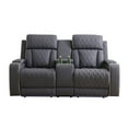 thumbnail image 5 of Overstuffed Recliner Loveseat Sets, Power Leather Recliner Chair with LED Light, Reclining Sofa for Living Room, Black, 5 of 6