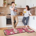 thumbnail image 6 of Tropical Floral Pink Kitchen Rug Mats 2PCS Non Slip 47" x 20" + 28" x 20" Kitchen Carpet Floor Mat Hallway Rugs Anti Fatigue Doormat Home Decor, 6 of 7