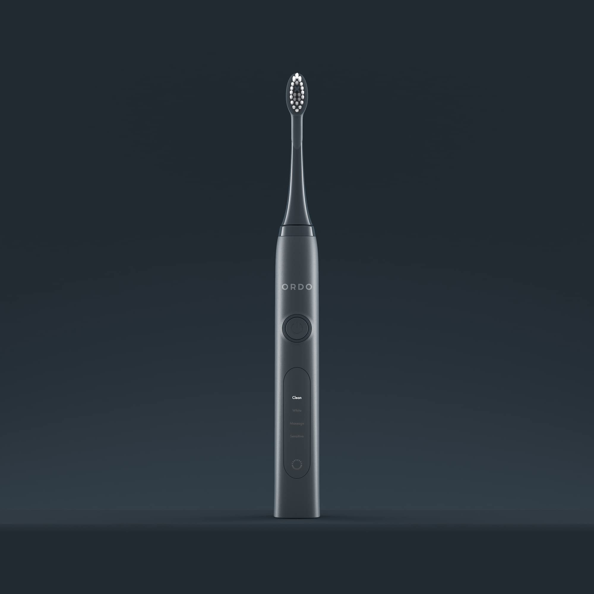 Ordo Sonic Electric Toothbrush Advanced Smart Tech with 4 Brushing Modes Fast Rechargeable Battery and Silicone-Polishing Element USB Charger for Adults Black Charcoal Grey