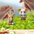 thumbnail image 1 of Car Rear View Mirror Hanging Accessories Flat, Swinging Bunny Egg Car Rearview Mirror Ornament Decor for Women Teen Girl Automotive Decorations Interior Aesthetic Kawaii Stuff Car Pendant Mom Gifts, 1 of 8