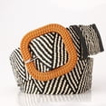thumbnail image 4 of SWSMCLT Women's Elastic Braided Belt Summer Chunky Belt Plastic Buckle Fashion Stretch Raffia Straw Rattan Belt for Dress Boho Holeless Woven Wide Style23 One Size, 4 of 4
