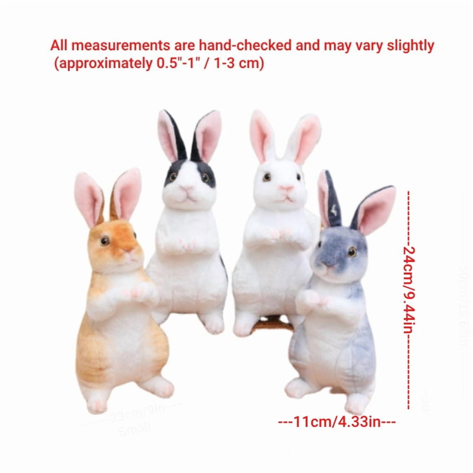 4 Pcs Plush Easter Bunny Stuffed Animal Cute Stuffed Bunny Soft Stuffed Rabbit Plush Toy Kawaii Bunny Stuff for Kids Fluffy Hugging Sleeping Gifts(Brown, Beige, Black, Gray)