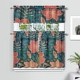 thumbnail image 2 of Nature-Inspired Hawaiian Kitchen Curtains Set 27.5x36in Polyester Valance and Tiers, Botanical Leaf Window Curtains for Small Kitchen or Tropical-Style Spaces, 2 of 6