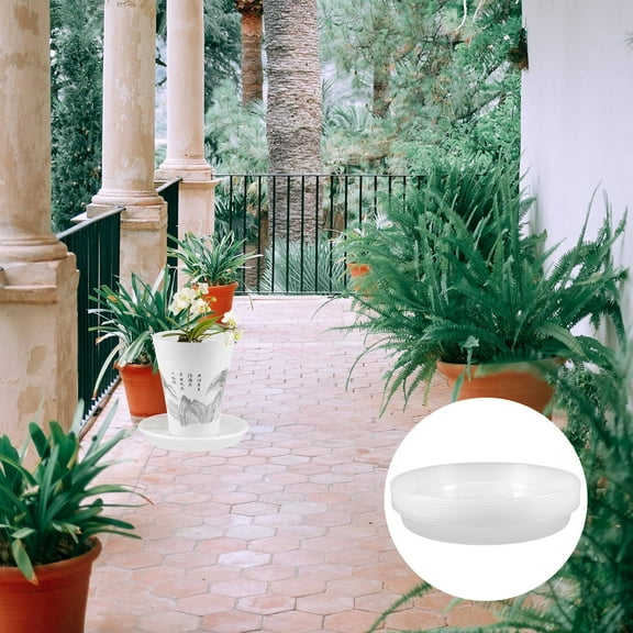 CIMAXIC 8Pcs Round Plastic Flower Pot Saucers for Indoor Plants Base 13 50Cm Height 3 50Cm