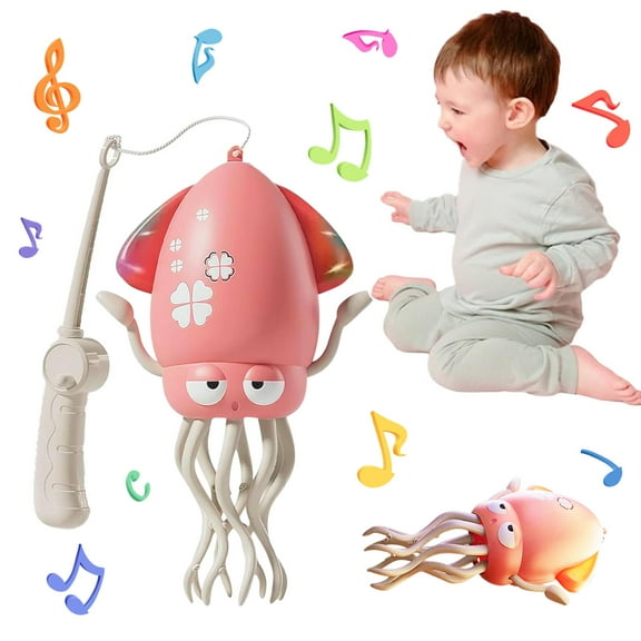 Toys for Baby 6-12 Months, Dancing Crawling Octopus Toys for Toddler Boy Girls Aged 1 2 Year Old Gifts (Pink)