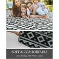 thumbnail image 3 of SIXHOME Outdoor Rug 8'x10' Waterproof Reversible Patio Rug Modern Lightweight Plastic Straw Indoor Outdoor Rug for RV Camping Deck Balcony Porch Boho Patio Decor Outdoor Carpet Black and Wite, 3 of 6