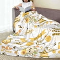 thumbnail image 6 of Honeii Farm Bee Cute Honey Print Fleece Blanket - Throw Blanket for Bed, Sofa, Couch, Camping, and Travel , Microplush Ultra Soft Warm Blanket-80"x60", 6 of 7