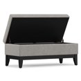 thumbnail image 4 of Oregon 42"W Rectangle Storage Ottoman Bench in Cloud Gray Linen Look Fabric, 4 of 14