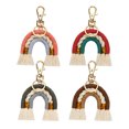 thumbnail image 2 of Weaving Rainbow Keychains Handmade Hanging Decor Keyholder Ornaments Craft Adornment Colorful Handicraft Bag Pendant Charm Colorful/Coffee, 2 of 6