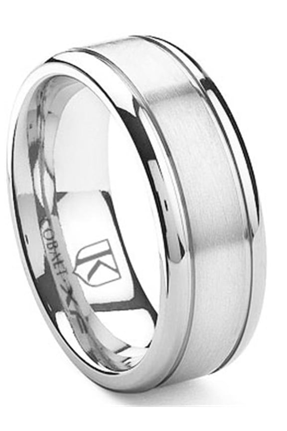 Cobalt Xf Chrome 8MM Double Grooves Wedding Band Ring Sz 12.0