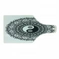 thumbnail image 1 of Ying Yang Cutting Board, Bohemian Style Tao in Floral Mandala Design Illustration, Decorative Tempered Glass Cutting and Serving Board, Wine Bottle Shape, Charcoal Grey White, by Ambesonne, 1 of 1
