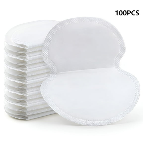 QARUN Underarm Sweat Pads 100 Pcs Armpit Sweat Pads For Sweating Women Men Disposable Sweat Pads Non Visible Adhesive Disposable Dress Guards Shields Non Sweat Adhesive Armpit Protection