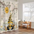 thumbnail image 4 of Bees Dwarfs Shower Curtain, Springs White Daisy Branch Vintage Letter Waterproof Shower Curtain Set with 12 Hooks Lightweight Bath Curtains Fabric Bathroom Decor 60x72 Inches, 4 of 9