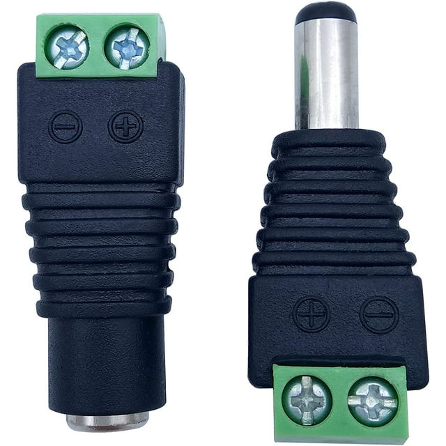 Adaptador de enchufe de conector macho/hembra de fuente de alimentación de CC, adaptadores de enchufe de 12V usados para Monitor de vídeo, Cable de cámara CCTV, tira de luz LED Adepaton YQ-2490