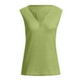 thumbnail image 4 of Women Summer Tops Womens Fashion V Neck Shirts Sleeveless Solid Knit Loose Fitting Tee Tops Champagne Sequin Top Women Camisole with Bra Cut off Sleeve Top for Bulk Camisole Bones for Green 2XL, 4 of 5