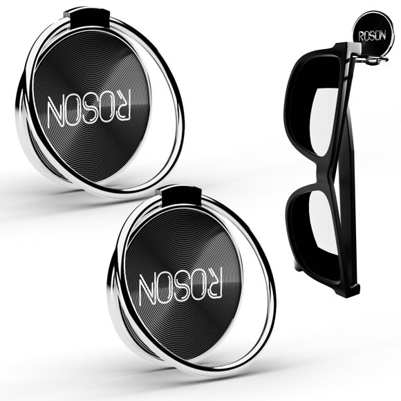 Roson Soporte para gafas de sol para salpicadero de coche, clip para gafas de sol, soporte para gafas de aleación de metal premium, accesorios para camión, coche, para mujer y hombre, cualquier superf