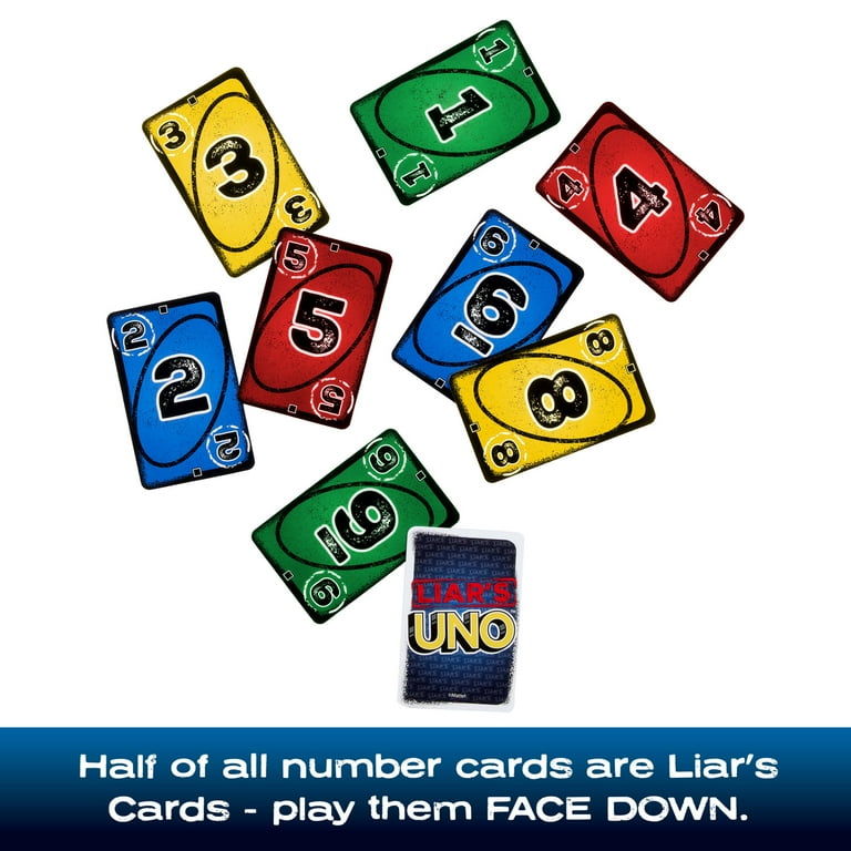 Liar’s UNO Card Game for Adults, Kids, Families, Parties & Game Nights, Trick Play & Bluffing (Walmart Exclusive)
