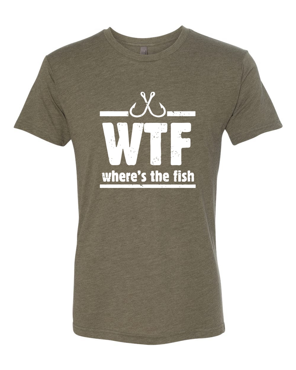 Where's the Fish WTF Parody  Mens Fishing Premium Tri Blend T-Shirt,  Vintage Royal, X-Large 