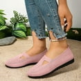 thumbnail image 2 of Miluxas Women’s Flats Shoes Comfortable Knit Solid Color Round Toe Slip on Casual Ballet Flats Dress Shoes Pink 6.5(38), 2 of 7
