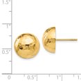 thumbnail image 3 of 14k Yellow Gold Hammered Half Ball Stud Earrings Button, 3 of 7
