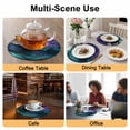 thumbnail image 2 of Purple Blue Ombre Round 13 Inch Placemats Set of 8, Modern Luxury Abstract Marble Texture HeatResistant Non Slip Place Mats for Dining Table, Wipeable Braided Kitchen Table Mats for Housewarming, 2 of 9