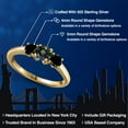 thumbnail image 2 of Gem Stone King 18K Yellow Gold Plated Silver Green Mystic Topaz and Black Diamond Engagement Ring for Women | 1.09 Cttw | Round 5MM | Gemstone November Birthstone | Size 7, 2 of 6