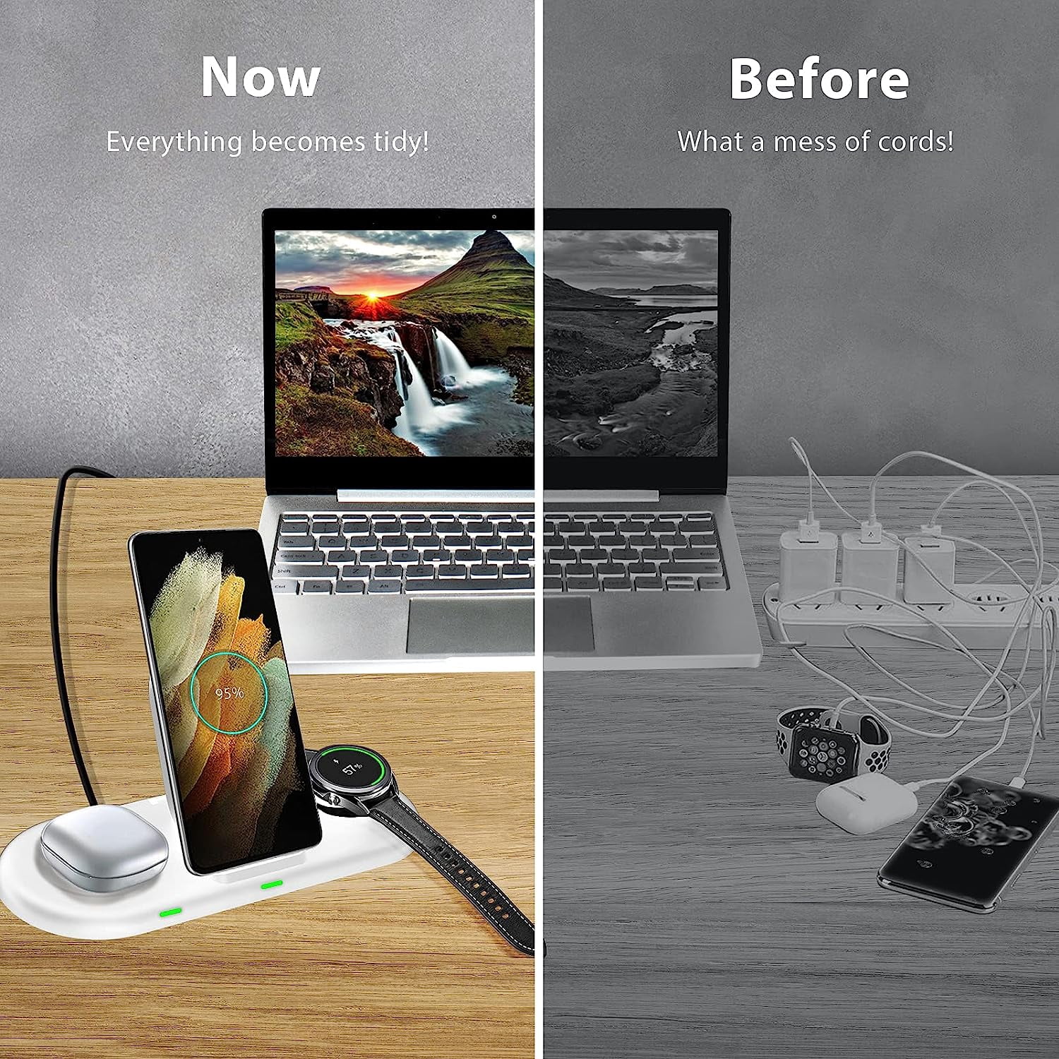Wireless Charger for Samsung, Travel Portable Charger for Samsung Galaxy S25 Ultra/S25+/S25/S24 Ultra/S24/S23/S22,  for Galaxy Watch Ultra/7/6/6 Classic/5 Pro/4/3, Galaxy Buds3 Pro/3