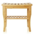 thumbnail image 2 of Casafield Bamboo Bathroom Bench with Storage Shelf, 2-Tier Spa Stool, 2 of 8
