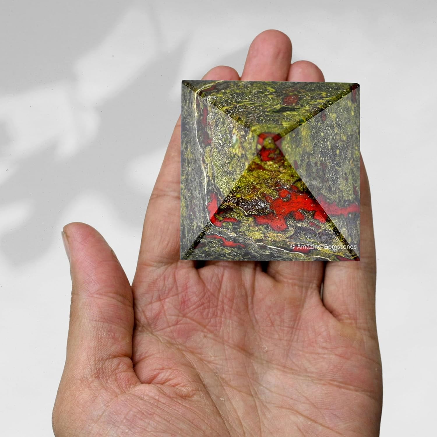 Dragon Bloodstone Pyramid Crystal Healing Stones - 2" Pyramid