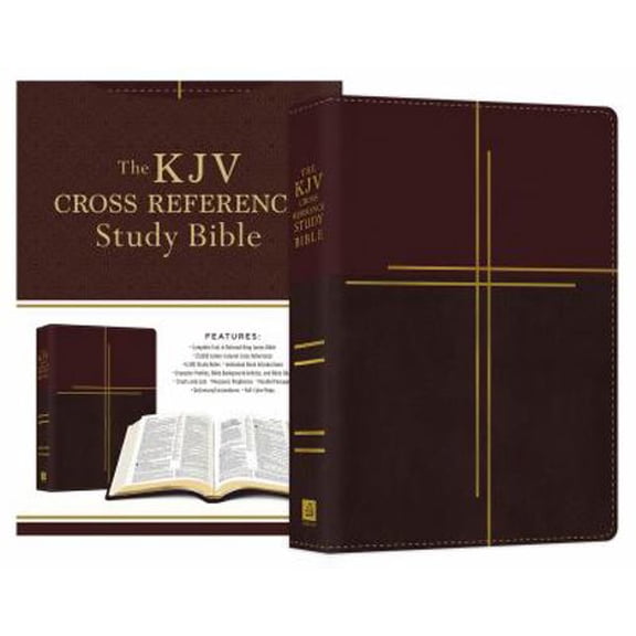 Pre-Owned KJV Cross Reference Study Bible Compact [Mahogany Cross] (Paperback) (5.10 W x 7.40 H x 1.30 D inches)