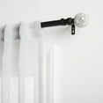 thumbnail image 3 of Exclusive Home White Mosaic 1" Curtain Rod and Coordinating Finial Set, Matte Black, Adjustable 66"-120", 3 of 6