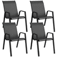 thumbnail image 1 of Outsunny Rattan Outdoor Dining Chairs Set of 4, Stackable Patio Chairs, 1 of 10