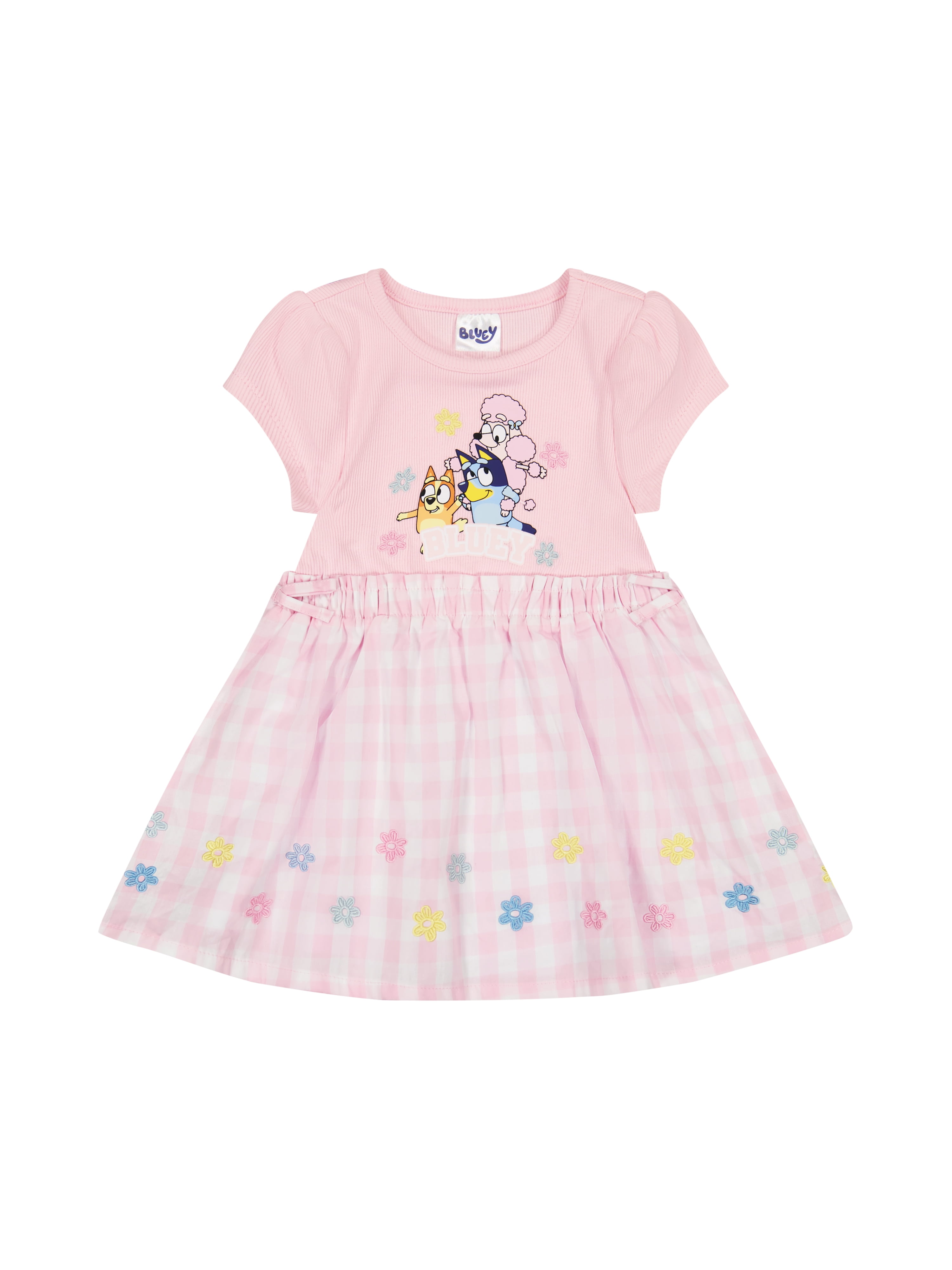Bluey Toddler Girls Woven Short Sleeve Dress, Sizes 12 Months-5T