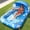 Blue with Canopy, variant on Inflatable Tanning Pool Lounger Float with Sprinkler, 77" x 48" Pool Floats Adult with Pillow, 6 in 1 Suntan Tub Raft Floatie with Drink Holder Sunbathing Water Lounge L