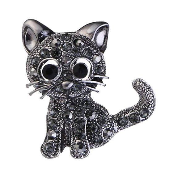 Masteelf Animal Pin Badges 1Pcs Cat Shape Brooch Rhinestone Zinc Alloy For Bags Scarves Clothes Pants Accessories