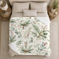 thumbnail image 5 of Winter Holiday Evergreen Botanical Watercolor Print, Festive Holiday Scene, Warm Flannel Blanket for Living Room and Reading Nook, Art Lovers Christmas Gift, Festive Home Decor, 5 of 9