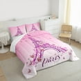 thumbnail image 3 of jejeloiu Paris Eiffel Tower Bedding Comforter Set,Cute Cartoon Butterflies Twin Comforter Sets,Pink Glitter Print Bedding Set For Girls Kids,Microfiber Bedroom Decor,2pcs, 3 of 8