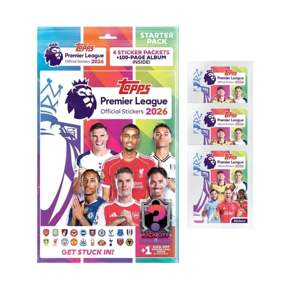 2025-26 Topps Premier League Stickers - Mega Starter Pack (Album 55 Stickers)