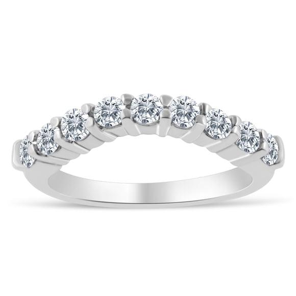 1/2ctw Chevron Diamond Wedding Band in 10k White Gold